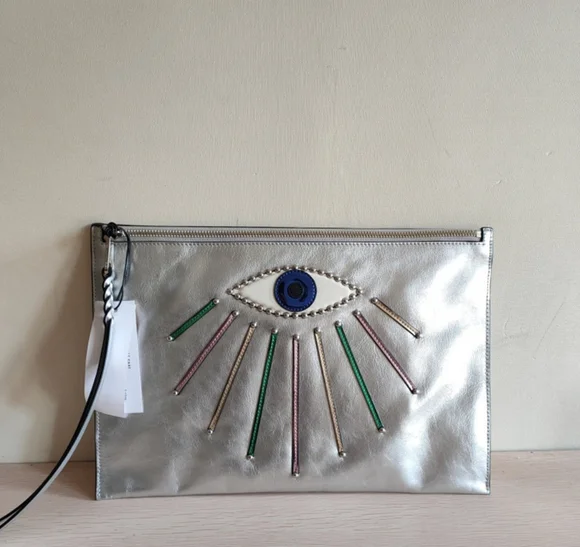 REBECCA MINKOFF Eye Large Zip Clutch - Picture 1 of 5